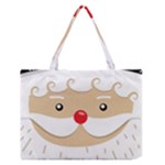 Santa Claus Face Zipper Medium Tote Bag