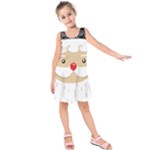 Santa Claus Face Kids  Sleeveless Dress