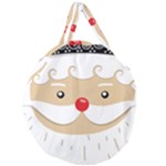 Santa Claus Face Giant Round Zipper Tote