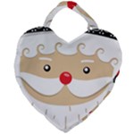 Santa Claus Face Giant Heart Shaped Tote