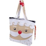 Santa Claus Face Drawstring Tote Bag