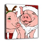 ugly christmas pig Mini Canvas 8  x 8  (Stretched)