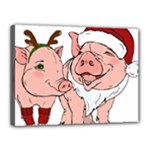 ugly christmas pig Canvas 16  x 12  (Stretched)