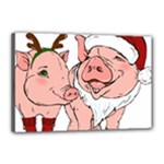 ugly christmas pig Canvas 18  x 12  (Stretched)