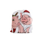 ugly christmas pig Drawstring Pouch (Medium)