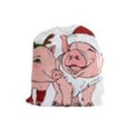 ugly christmas pig Drawstring Pouch (Large)