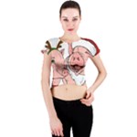 ugly christmas pig Crew Neck Crop Top