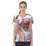 ugly christmas pig Women s Sport Mesh Tee