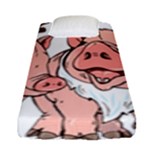 ugly christmas pig Fitted Sheet (Single Size)