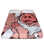 ugly christmas pig Fitted Sheet (Queen Size)