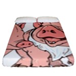 ugly christmas pig Fitted Sheet (King Size)