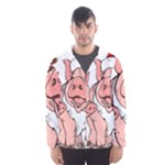 ugly christmas pig Hooded Windbreaker (Men)