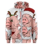 ugly christmas pig Men s Zipper Hoodie