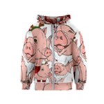 ugly christmas pig Kids  Zipper Hoodie