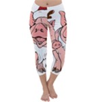 ugly christmas pig Capri Winter Leggings 