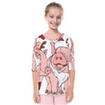 ugly christmas pig Kids  Quarter Sleeve Raglan Tee