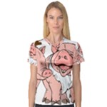 ugly christmas pig V-Neck Sport Mesh Tee