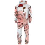 ugly christmas pig Hooded Jumpsuit (Men)