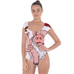 ugly christmas pig Short Sleeve Leotard 