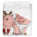 ugly christmas pig Duvet Cover (Queen Size)