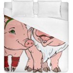 ugly christmas pig Duvet Cover (King Size)