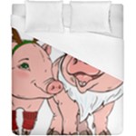 ugly christmas pig Duvet Cover (California King Size)