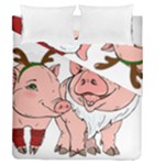 ugly christmas pig Duvet Cover Double Side (Queen Size)