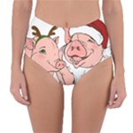 ugly christmas pig Reversible High-Waist Bikini Bottoms