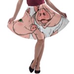 ugly christmas pig A-line Skater Skirt