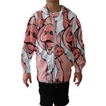 ugly christmas pig Hooded Windbreaker (Kids)