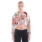 ugly christmas pig Cropped Sweatshirt