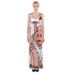 ugly christmas pig Maxi Thigh Split Dress