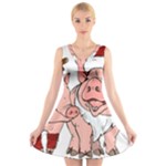 ugly christmas pig V-Neck Sleeveless Dress