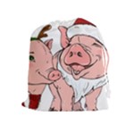 ugly christmas pig Drawstring Pouch (XL)