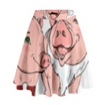 ugly christmas pig High Waist Skirt