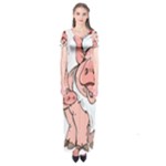 ugly christmas pig Short Sleeve Maxi Dress