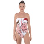 ugly christmas pig Tie Back One Piece Swimsuit