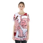 ugly christmas pig Skirt Hem Sports Top