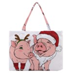 ugly christmas pig Zipper Medium Tote Bag