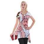 ugly christmas pig Short Sleeve Side Drop Tunic