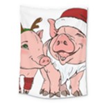 ugly christmas pig Medium Tapestry