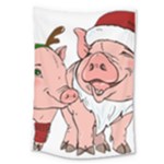 ugly christmas pig Large Tapestry