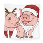 ugly christmas pig Square Tapestry (Large)