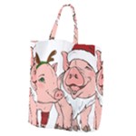 ugly christmas pig Giant Grocery Tote