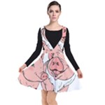 ugly christmas pig Plunge Pinafore Dress