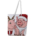 ugly christmas pig Full Print Rope Handle Tote (Large)