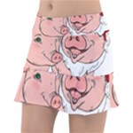 ugly christmas pig Tennis Skirt