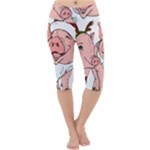 ugly christmas pig Lightweight Velour Cropped Yoga Leggings