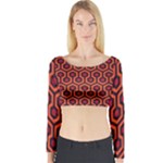 halloween hotel carpet Long Sleeve Crop Top