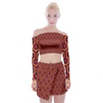 halloween hotel carpet Off Shoulder Top with Mini Skirt Set